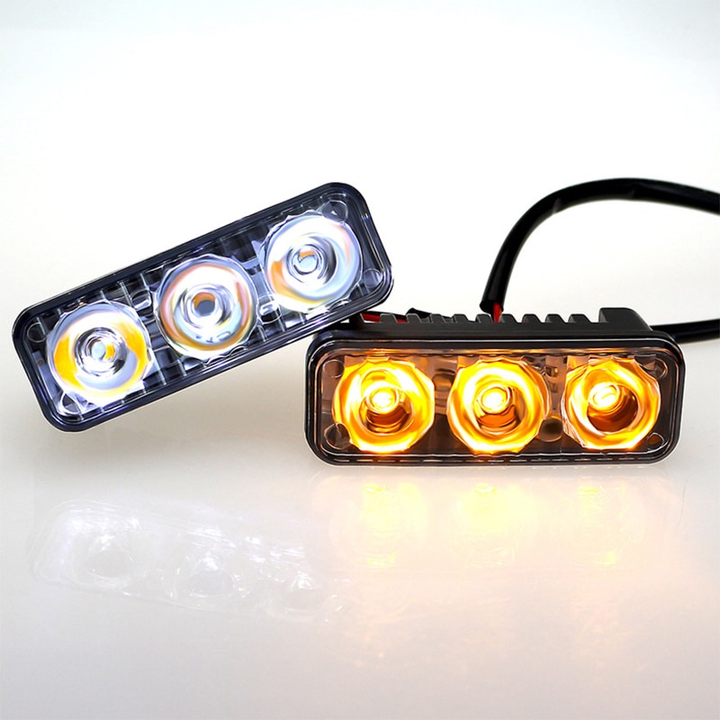 Motorcycles LED DRL LED Daytime Running Light 12V Flash White 6000k Car ...