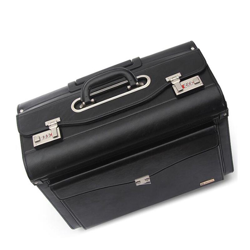 trunk Carrylove 19" Inch Pilot Black Travel Luggage Lawyer Suitcase