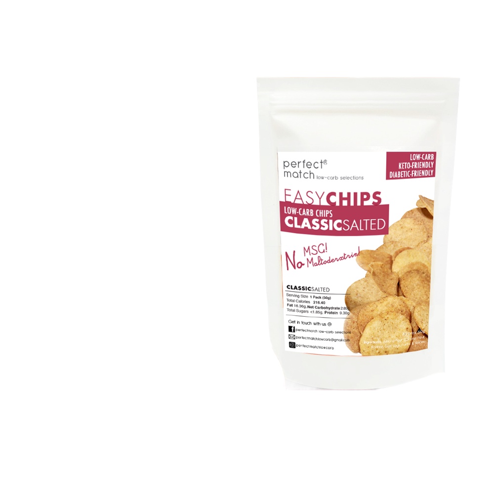 ♙perfectmatch Low-carb® Keto Chips L Classic Salted L 50 Grams L Sugar 