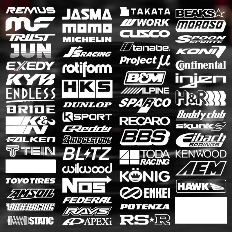 ♠Random 15pcs Racing Sponsor Stickers and Decals for JDM EDM Race Turbo ...