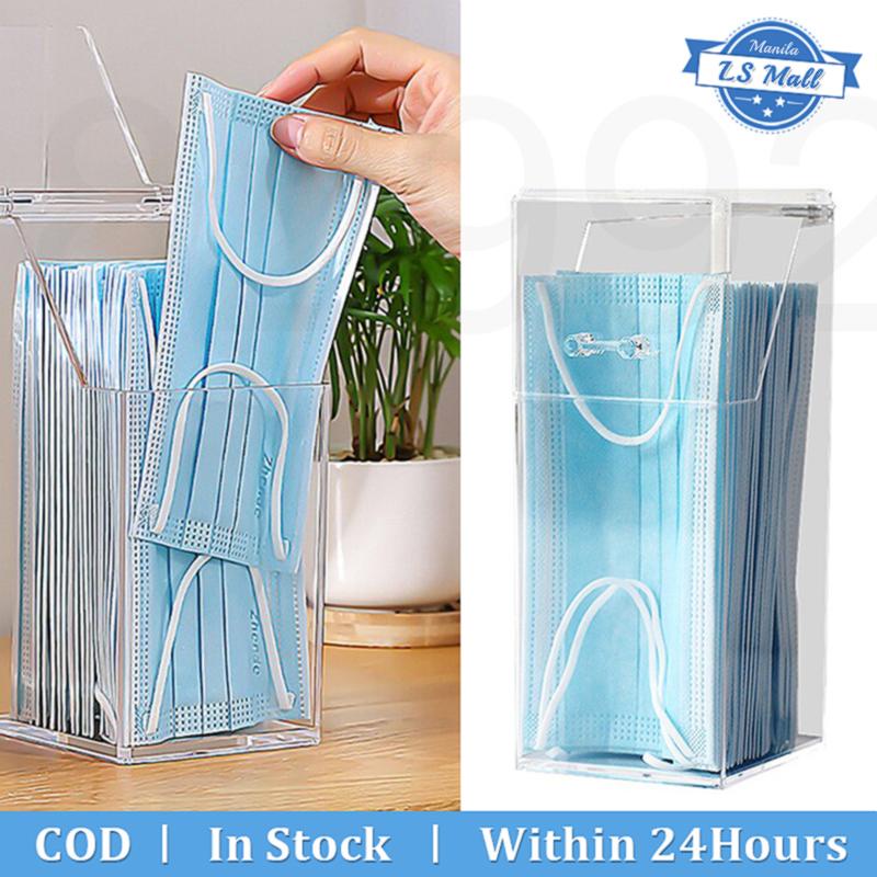 S493 Clear Acrylic Face Mask Dispenser with Lid, Personal Face Mask Storage Box Shopee Philippines