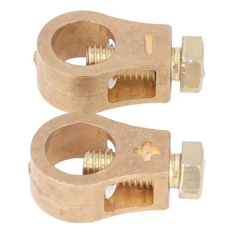 2pcs Car Battery Terminal Wire Cable Clamp Copper Electric Battery Connector Clamps Auto Access 7641