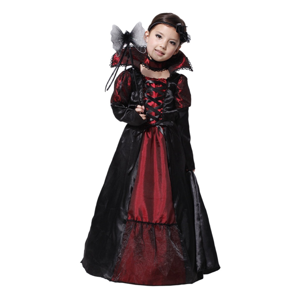 Halloween Girls Cosplay Vampire Long Robe Dresses Magnificent Vampire ...