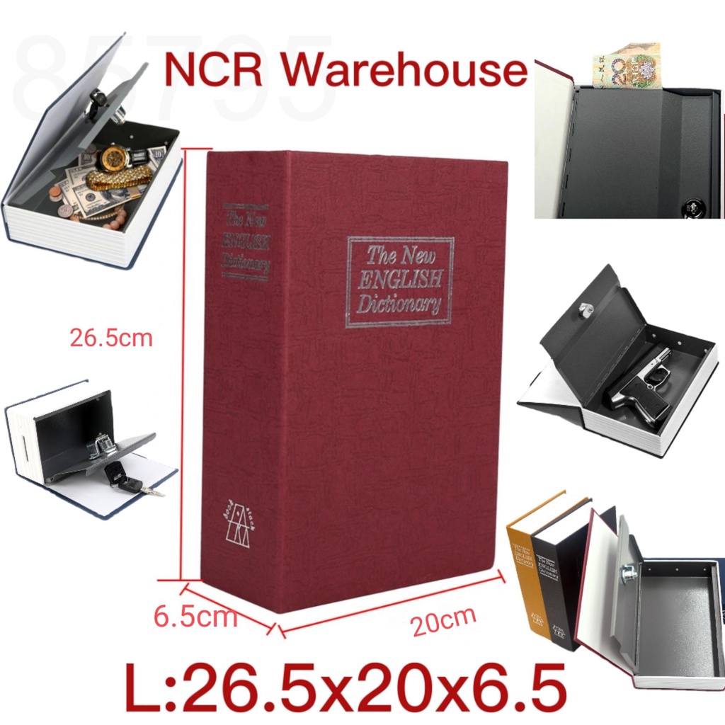 S686 【Key Lock】Metal Steel Dictionary Mini Book Hiden Safe Security Box