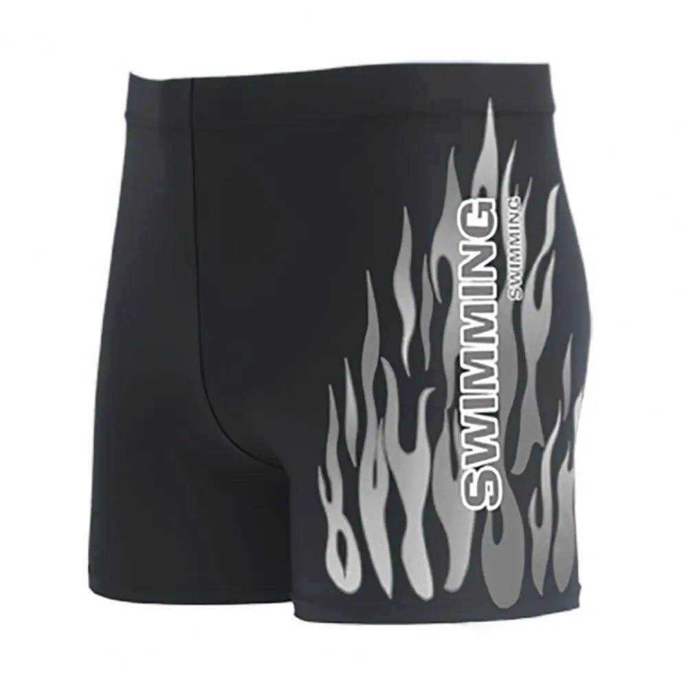 ☊Stylish Swimming Trunks Antishrink Beach Shorts Inner Drawstring Slim Fit Men Adult Hot Spring