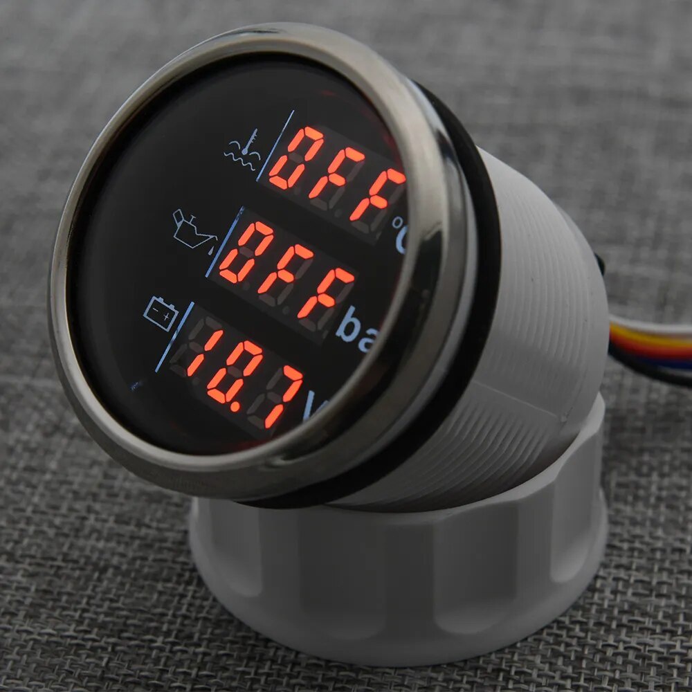 3 In 1 Digital Gauge Water Temperature Bar Oil Pressure Gauge With