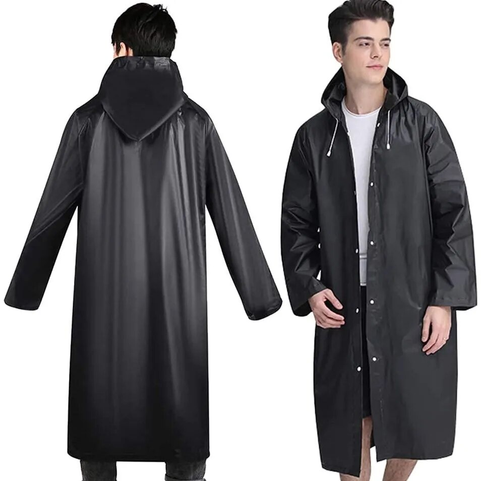 Long EVA Unisex Raincoat Thickened Waterproof Rain Coat Women Men ...