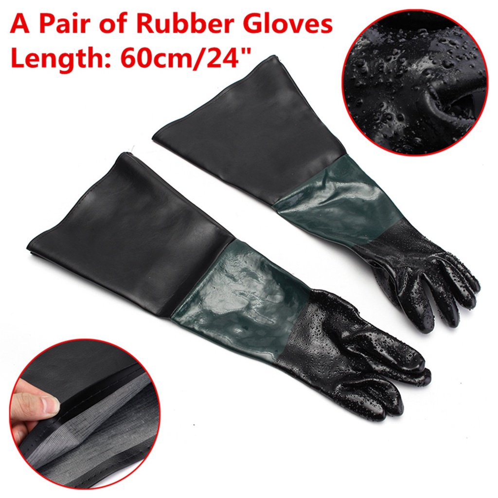 Gloves For Sandblast Cabinets Safety Glove 24''x10'' Rubber Sandblaster ...