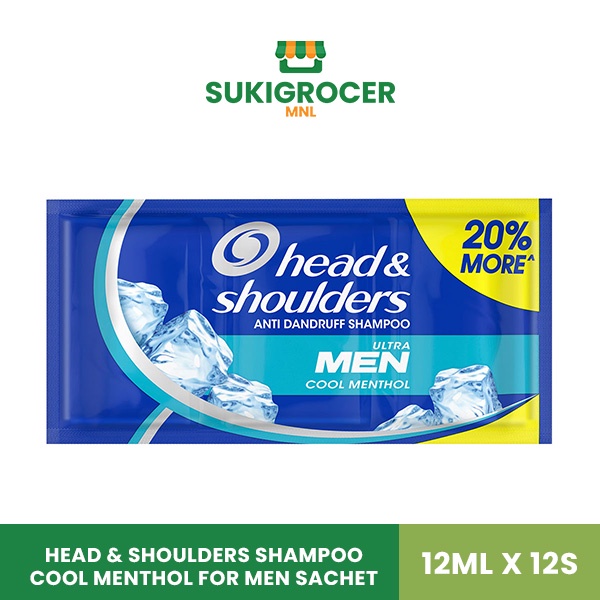 Head & Shoulders Shampoo Cool Menthol for Men Sachet 12ML x 12s ...