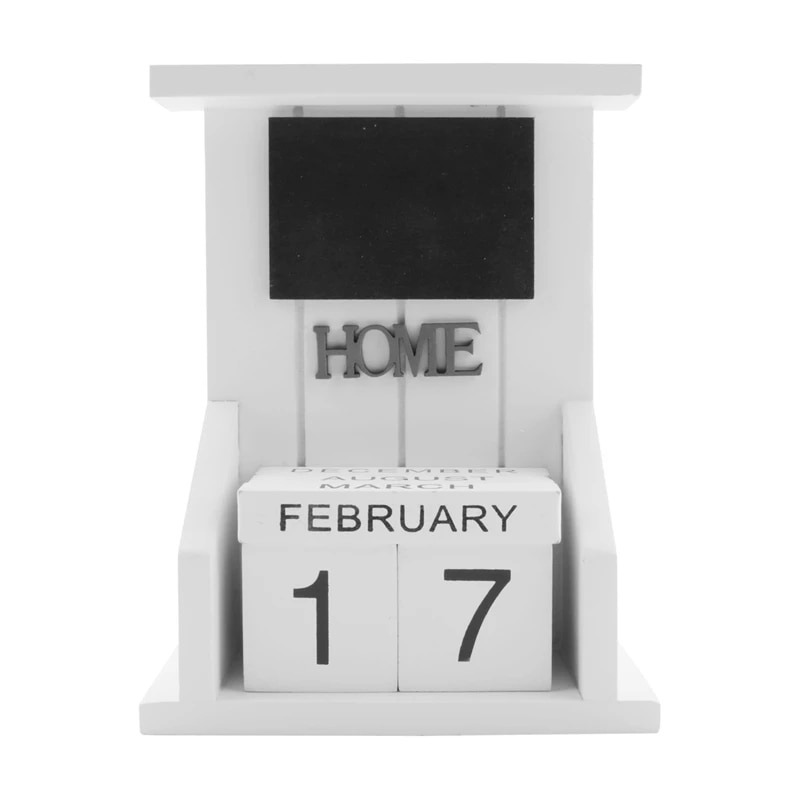 ♥Wooden Desk Block CalendarPerpetual Calendar Month Date Display Home