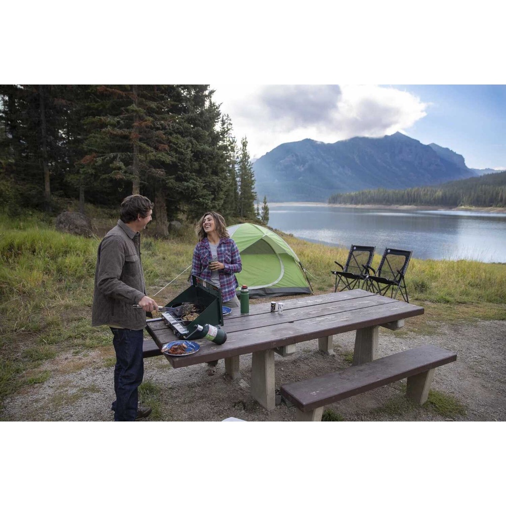 Coleman Sundome 4Person Dome Camping Tent, 1 Room, Green Tent Camping