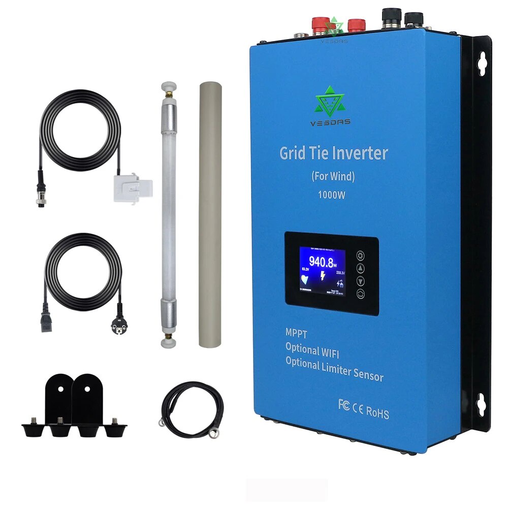 1000W MPPT Wind Turbine Generator On Grid Tie Inverter With Limiter