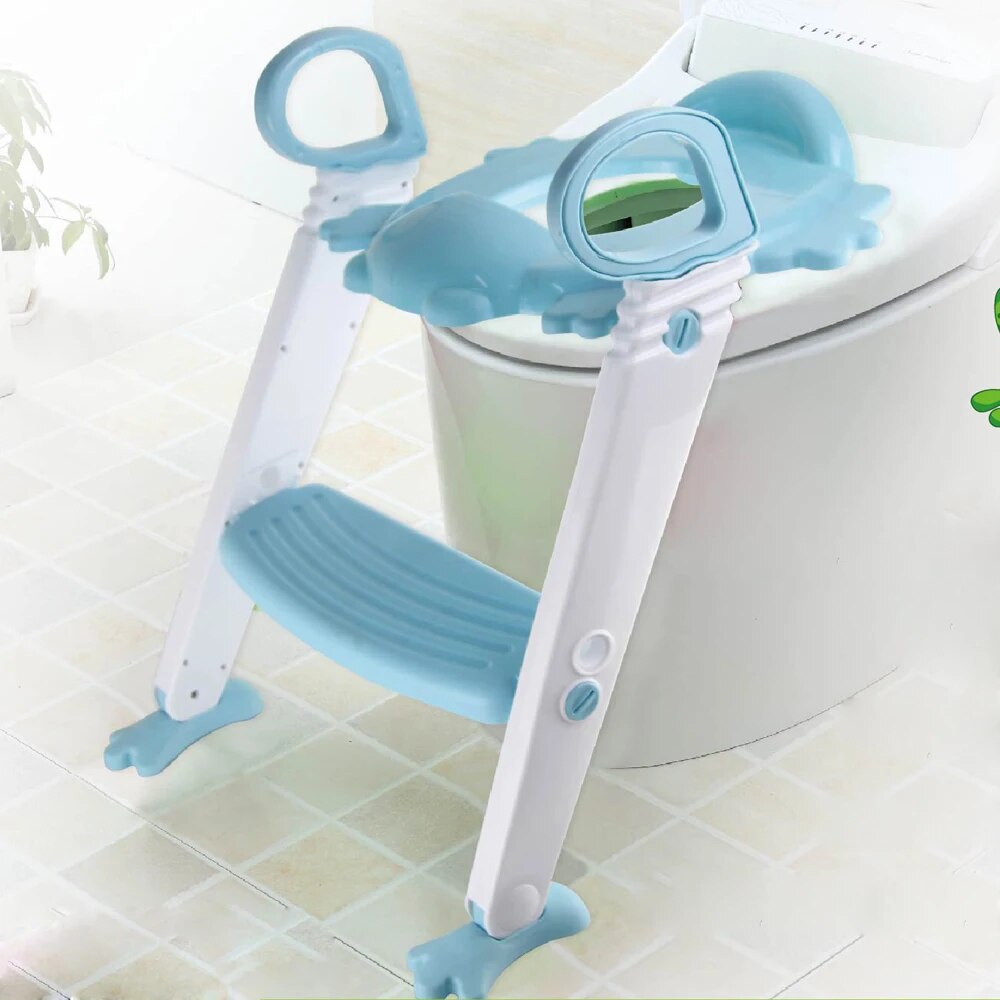ⓛBaby Toilet Seat Baby Folding Potty Trainer Seat Chair Step With
