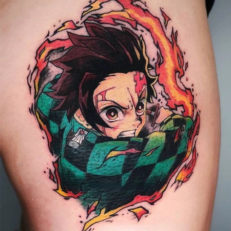 ☺Anime Demon Slayer Kimetsu No Yaiba Temporary Tattoos Waterproof ...