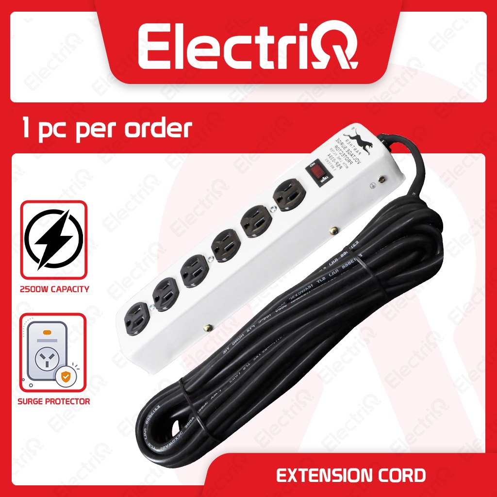 Electriq l Panther Extension Power Cord & Voltage Surge Protector 5