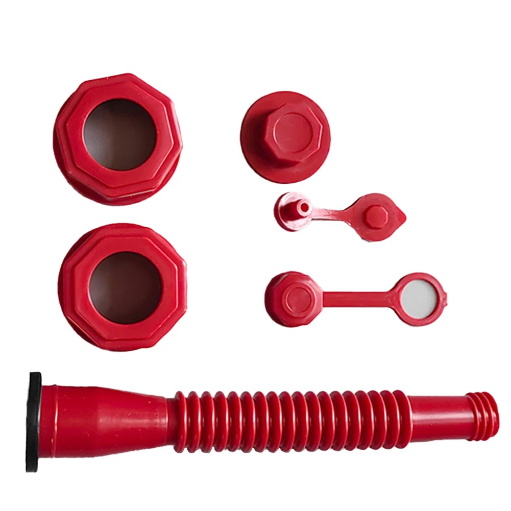 1set Red Gas Tank Nozzle Kit Plastic Replacement Gas Can Spout Nozzle