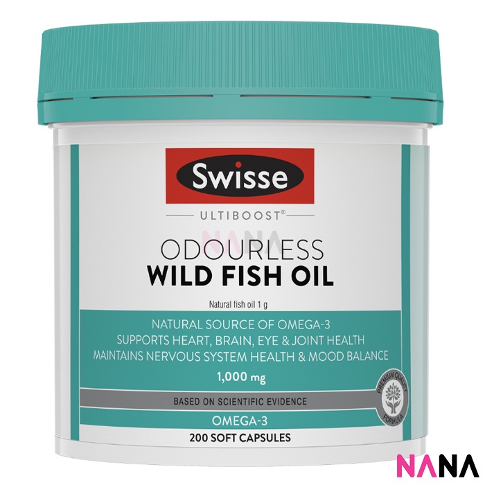 Swisse Odourless Fish Oil 1000mg 200 Capsules (exp:04 2027) 