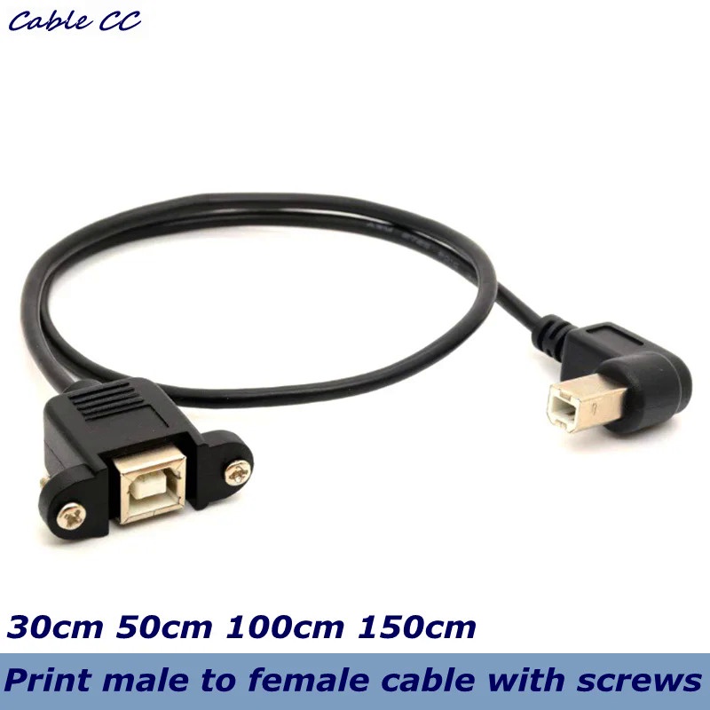 Best quality USB 2.0 Type B maletofemale right angle expansion data cable panel mount for