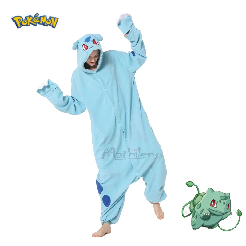 Pokemon Bulbasaur Onesie Cosplay Costume Pajamas For Halloween One