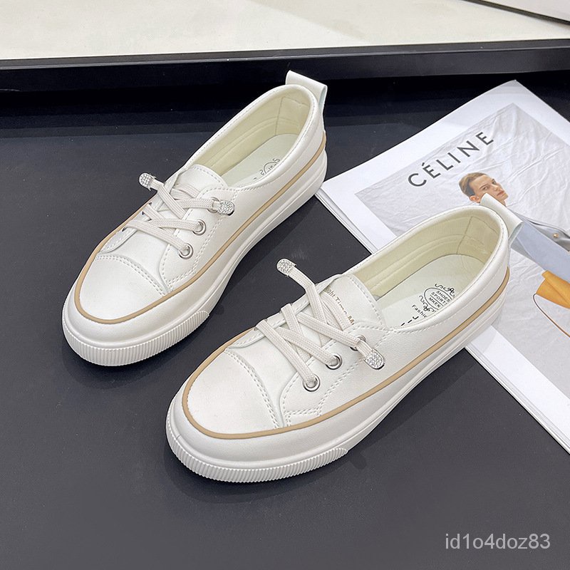Women's White Shoes2023Autumn New Flat Low-Cut College Style Casual All ...
