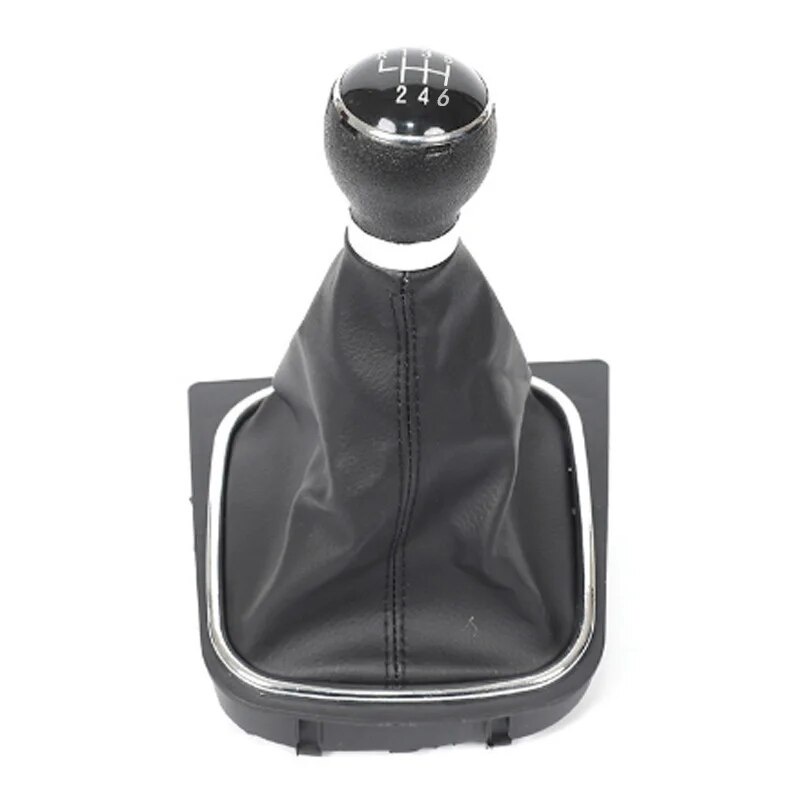 Chrome & Leather Car Shift Gear Knob Lever Gaitor Boot Cover For VW EOS ...