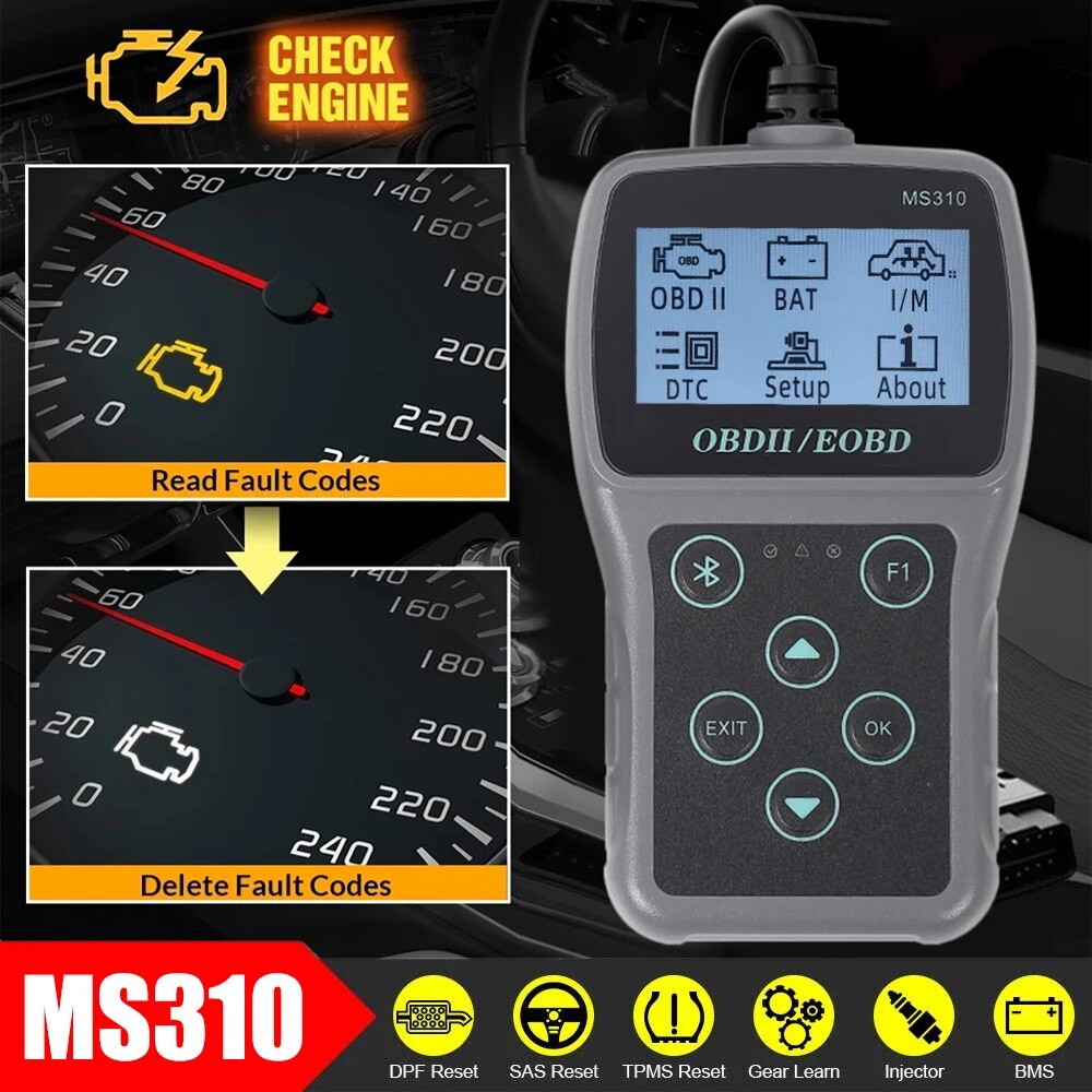 ☆2023 New MS310 OBD2 Scanner Car Diagnostic Tool Battery Tester Car