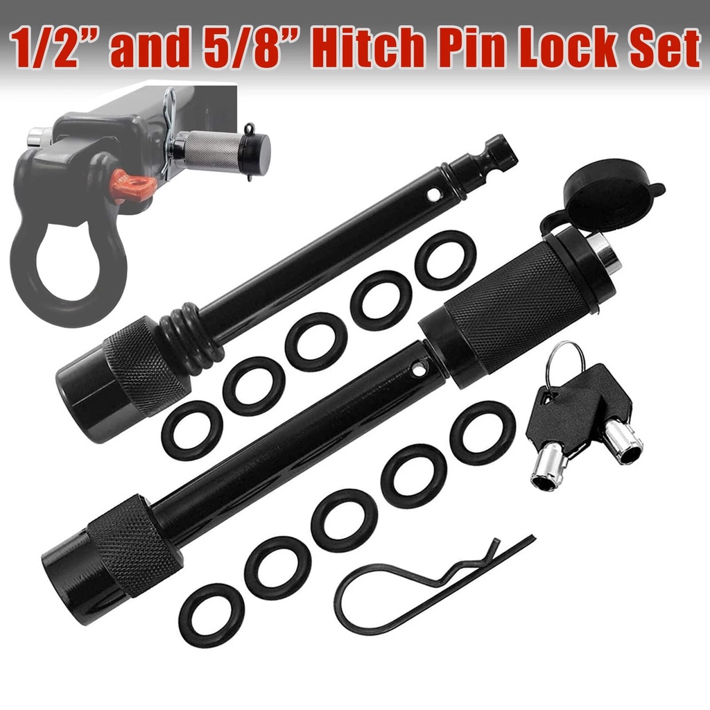 Trailer Hitch Lock Pin Set 5/8 and 1/2 Inch with One Locking System ...