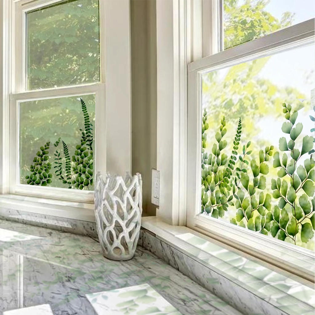 Kizcozy Summer Rainforest Leaf Transparent Stained Window Sticker ...