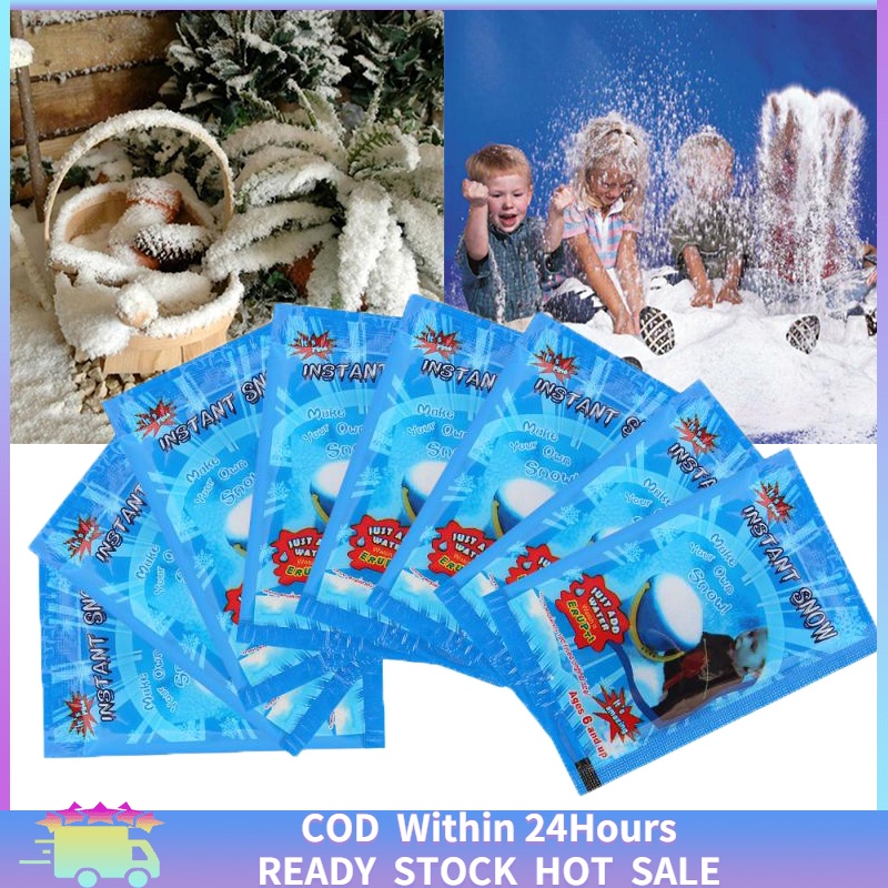 【Ready Stock】10Pcs Artificial Fake Snow flakes Sparkling White Dry