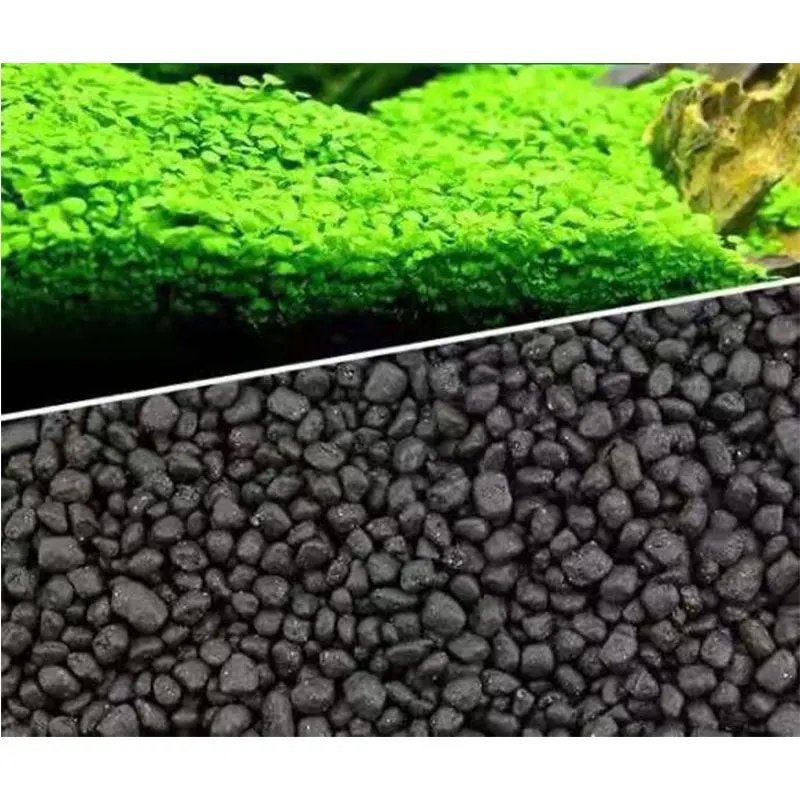 500g Aquarium Soil Substrate Fertilizer Black Clay Gravel for Natural