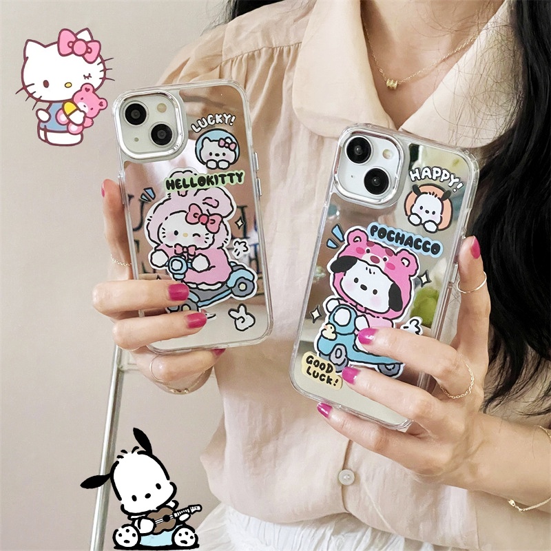 ♞Kawaii Sanrio iPhone14 Mirror Mobile Phone Case Hello Kittys Y2K ...