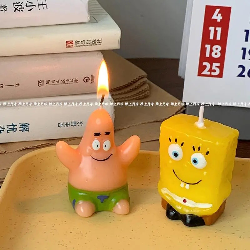 ☈Spongebob Squarepants Patrick Star Cartoon Birthday Candles Cake
