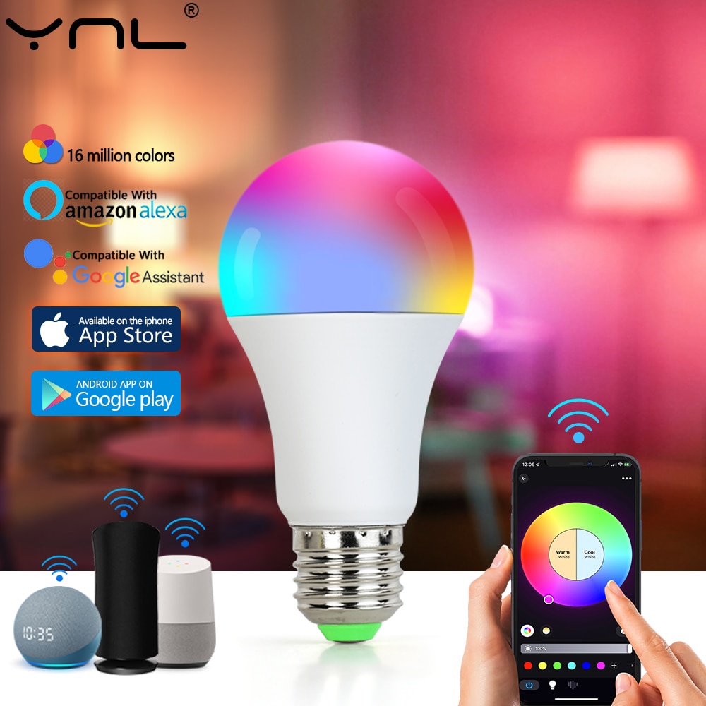 유WiFi Smart E27 10W AC220V Dimmable RGB LED Lamps Bulb Smart Life App ...