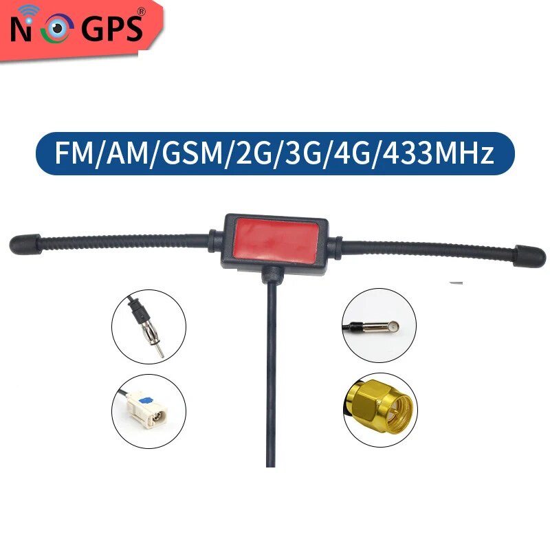 Universal AM FM Dipole Antenna Windshield Truck Hidden Adhesive Mount ...