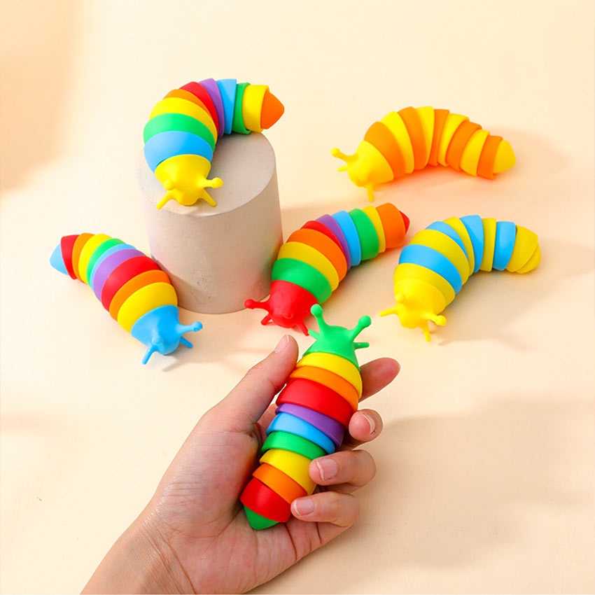 Rainbow Twisting Flexible Caterpillar Educational Montessori 