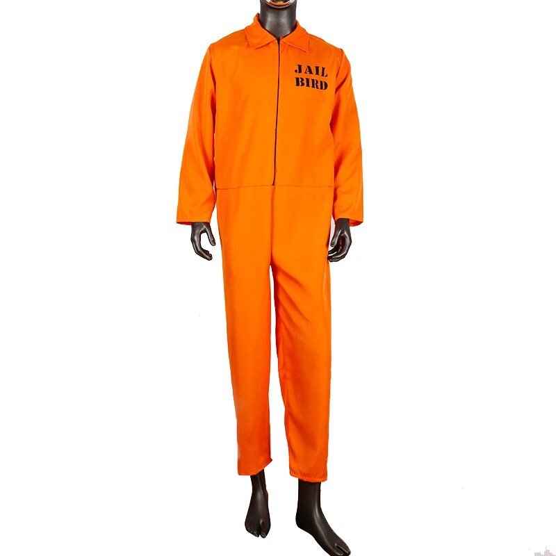Prisoner Costume Cosplay Costume Prison Jumpsuit Man Adult Uniform