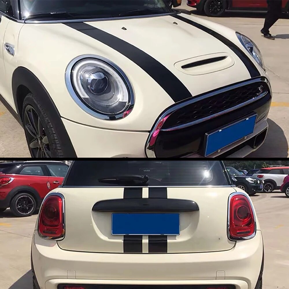 2x New Car Exterior Bonnet Stripes Hood Sticker Cover Vinyl Decal Fit ...