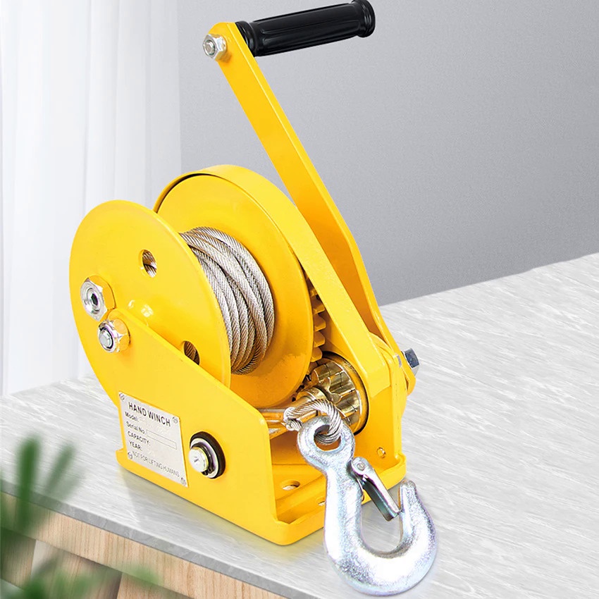 Reinforced Type 1800 lbs Twoway Selflocking Hand Winch Portable Winch Traction Lifting Crane