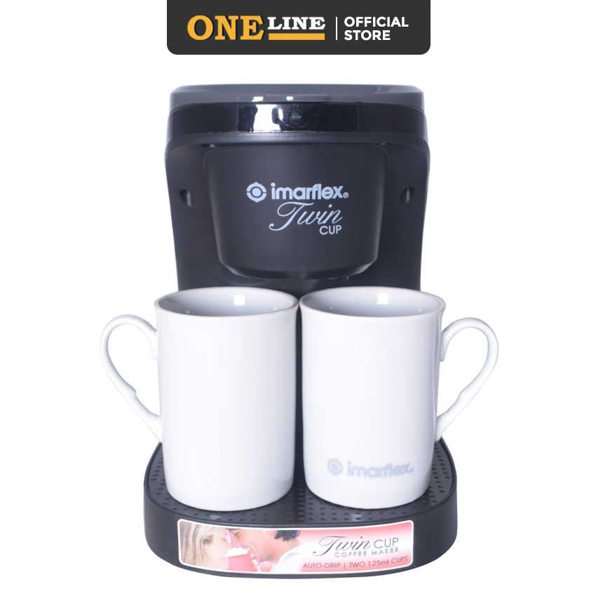 Oneline Imarflex ICM200 Twin Cup Coffee Maker (Black) Shopee Philippines