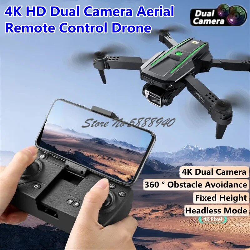 ☂4K Dual Camera HD Image Transmission Remote Control Drone 360 ...