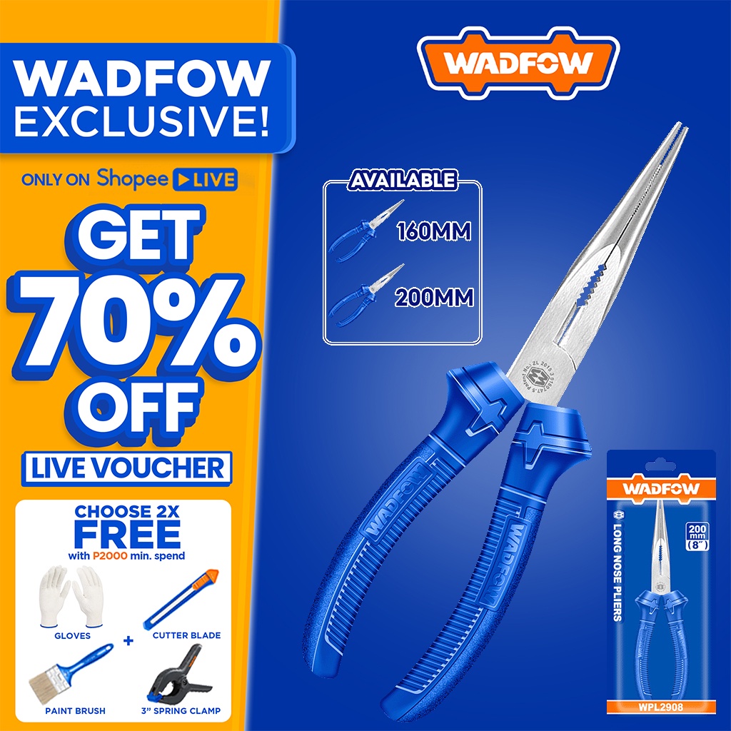 Wadfow 6" 8" Polish and AntiRust Plier Oil Long Nose Pliers Plastic