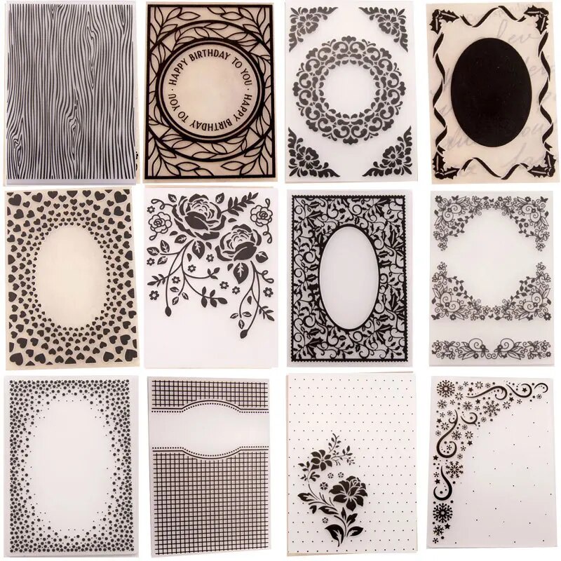 24 Design Plastic Embossing Folder Embossing Folders Plastic for ...