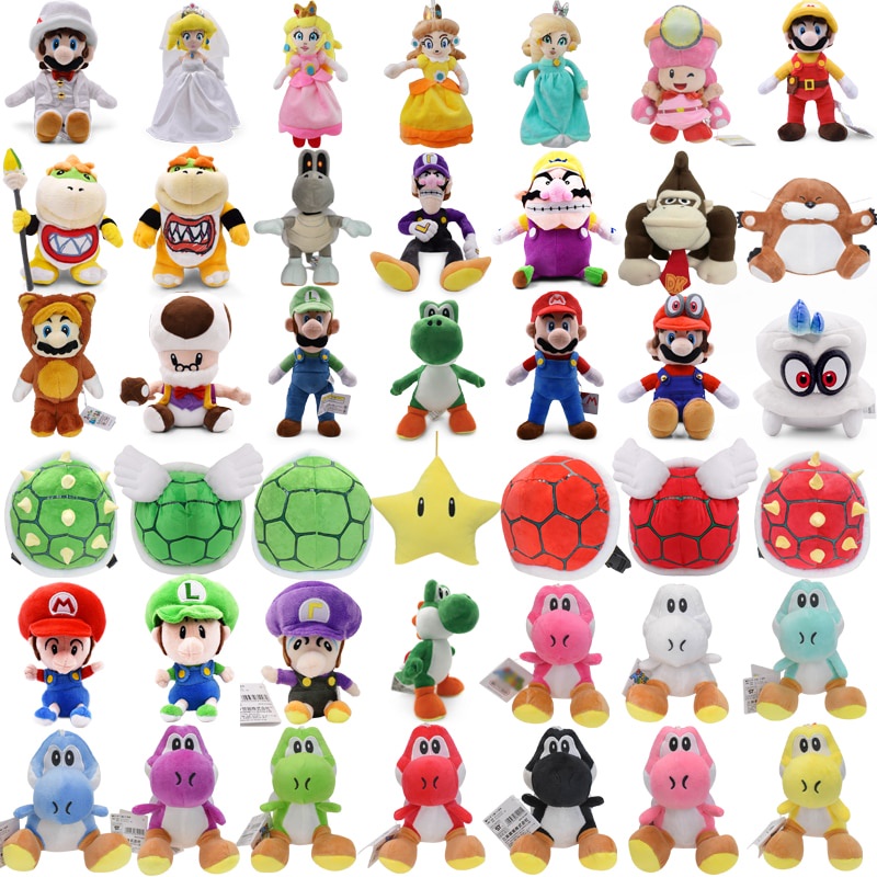 ☾41 Styles Mario Stuffed Plush Toys Princess Peach Toadette Bowser JR ...