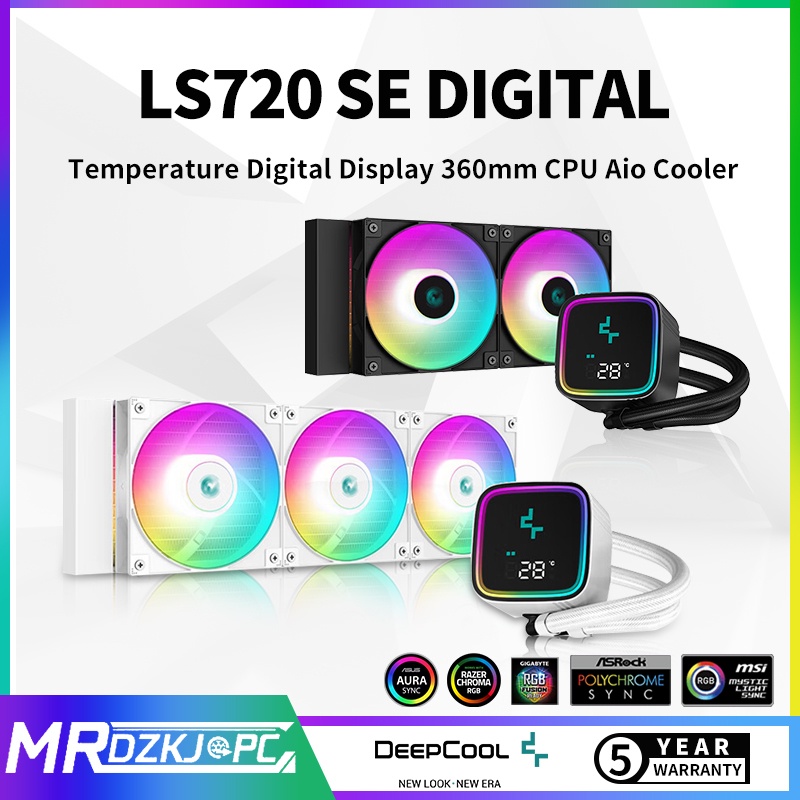 DeepCool LS720 SE High Performance AIO 360 mm A-RGB Liquid CPU Cooler -  Black