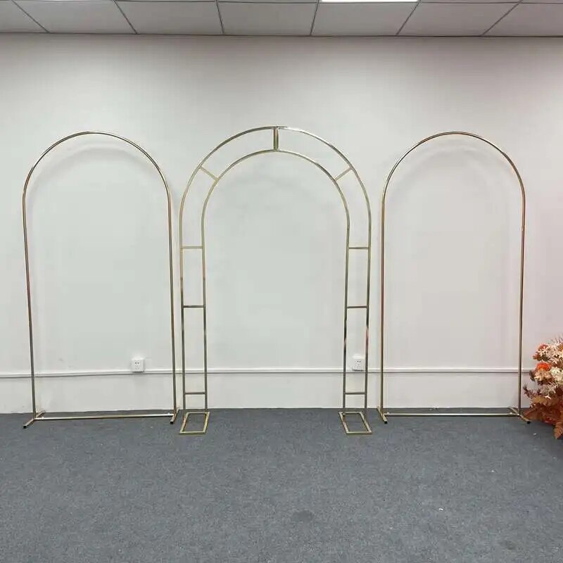 16V 3 PCS/Set Gold-Plated Shiny Arch Screen Geometric Wedding Arch ...