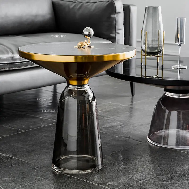 Light Luxury Glass Coffee Tables Nordic Living Room Furniture Home ...