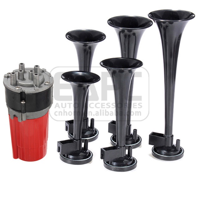 12V Dixie Trumpet Air Horn Kit - 5 Trumpet Musical Horn For Cars, Trucks, ATVs (Dukes Of Hazzard Style)