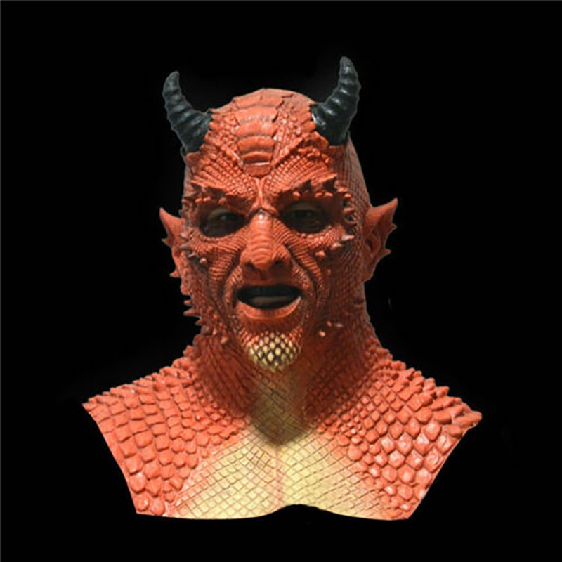 84A Latex Diablo Mask Game Boss King Of Lies Belial Berry Demon Mask ...