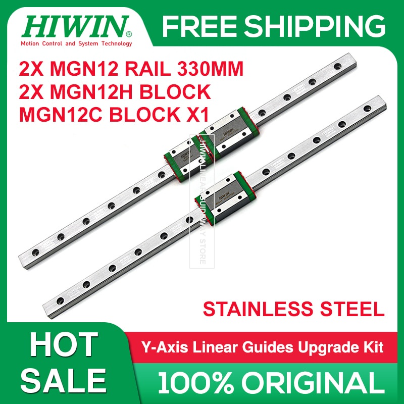 HIWIN MGN12H Linear Rail Guides 330mm + MGN12H MGN12C Block Carriage