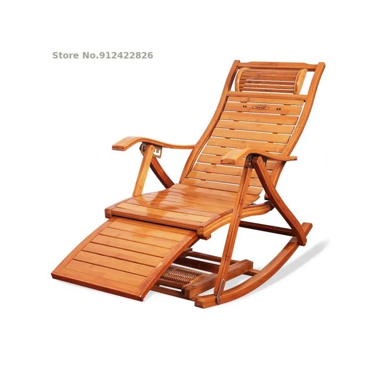 Folding recliner adult bamboo rocking chair household nap sandal
